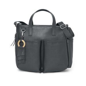 Skip Hop Diaper Bag Greenwich Simply Chic Black Vegan Leather Baby Travel Tote